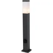 QAZQA Utomhuslampa mörkgrå 80 cm med sockel IP44 - Malios