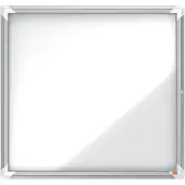 Nobo - Innesluten anslagstavla - väggmonterbar - 6 x A4 - stål - magnetisk - vit