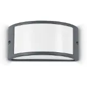 Ideal Lux Vägglampa utomhus Rex 1, dimbar, Svart, Aluminium / grå / zink, Utomhusvägglampa