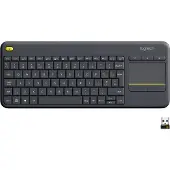 Logitech Wireless Touch Keyboard K400 Plus - Tangentbord - trådlös - 2.4 GHz - QWERTY - USA, internationellt - svart
