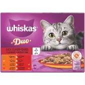 Whiskas 1+ Duo Classic Variations i gelé våtfoder katt multipack (påsar 85 g)