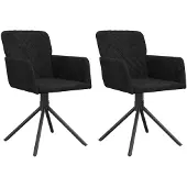 vidaXL Svängbara matstolar 2 st Black Velvet 344796