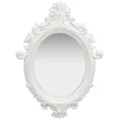 vidaXL Väggspegel slottsstil 56x76 cm vit