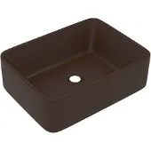 vidaXL Lyxigt handfat matt mörkbrun 41x30x12 cm keramik
