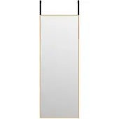 vidaXL Dörrspegel guld 30x80 cm glas och aluminium