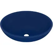 vidaXL Lyxigt ovalt handfat matt mörkblå 40x33 cm keramik