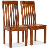 vidaXL Matstol set om 2 Trä med honungslack Modern 245645