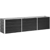 vidaXL Odlingslåda upphöjd galvaniserat stål 240x40x45 cm antracit