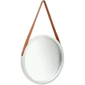 vidaXL Väggspegel med rem 50 cm silver