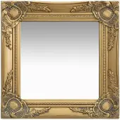 vidaXL Väggspegel barockstil 40x40 cm guld
