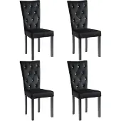 vidaXL 4x Svart Samtalsstol i Velour, Köksstol, Säte 246487