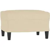 vidaXL Fotpall gräddvit 60x50x41 cm tyg