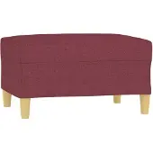 vidaXL Fotpall Vinröd 70x55x41 cm tyg