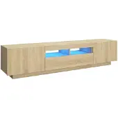 vidaXL TV-bänk med LED-belysning sonoma-ek 180x35x40 cm