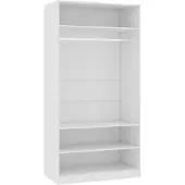 vidaXL Garderob vit 100x50x200 cm konstruerat trä