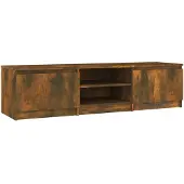vidaXL Tv-bänk rökfärgad ek 140x40x35,5 cm konstruerat trä