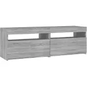 vidaXL TV-bänk med LED-belysning grå sonoma 120x35x40 cm
