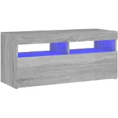 vidaXL Tv-bänk med LED-belysning grå sonoma 90x35x40 cm