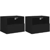 vidaXL Väggmonterad tv-skåp 2 st svart 40x30x30 cm konstruerat trä