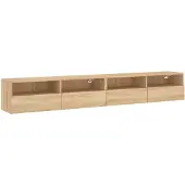 vidaXL Väggmonterad tv-bänk 2 st sonoma-ek 100x30x30cm konstruerat trä