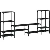 vidaXL TV-skåp svart 206,5x28,5x95 cm konstruerat trä