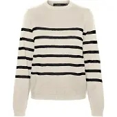 Vero Moda Tröja 'VMSaba' ljusbeige / svart