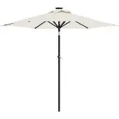 vidaXL Trädgårdsparaply med LED, Stålstolpe, Vit, 225X225X212 Cm