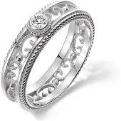 Kalevala Koru Filigree 5 mm 0.06 ct diamantring vitguld 541000501D170