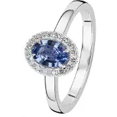 Kohinoor Olivia vitguld diamantring med safir 033-411VS-14-165