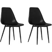 vidaXL Matstolar 2 st svart PP