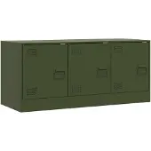 vidaXL TV-skåp olivgrön 99x39x44 cm stål