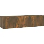 vidaXL Tv-bänk för vägg rökfärgad ek 120x30x30 cm konstruerat trä