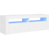 vidaXL TV-bänk med LED-belysning vit 120x35x40 cm