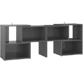 vidaXL TV-bänk grå högglans 104x30x52 cm konstruerat trä