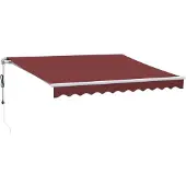 vidaXL Markis automatiskt infällbar vinröd 300x250 cm