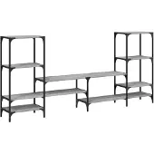 vidaXL Tv-bänk grå sonoma 206,5x28,5x95 cm konstruerat trä