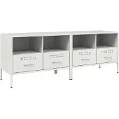 vidaXL Tv-bänk 2 st vit 68x39x50,5 cm stål
