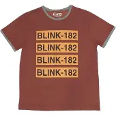 Ginza.se Blink-182: Unisex Ringer T-Shirt/Logo Repeat (Red) (Small)