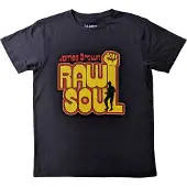 Ginza.se James Brown: Unisex T-Shirt/Raw Soul (Black) (Large)