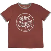Ginza.se Alice In Chains: Unisex Ringer T-Shirt/Circle Emblem (Red) (Small)