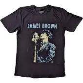Ginza.se James Brown: Unisex T-Shirt/Holding Mic (Black) (Medium)