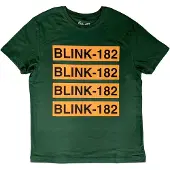 Ginza.se Blink-182: Unisex T-Shirt/Logo Repeat (Green) (Medium)