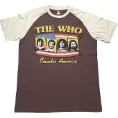Ginza.se The Who: Unisex Raglan T-Shirt/Invades America (Brown & Natural) (X-Large)