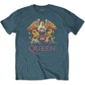 Ginza.se Queen: Unisex T-Shirt/Classic Crest (Denim Blue) (Large)