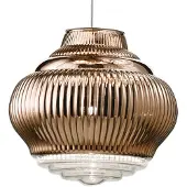AILATI Glas pendellampa Bonnie, dimbar, Brun / mässing, Vardagsrum / matsal, Glas, Modern, Pendellampa