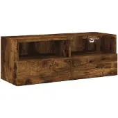vidaXL Väggmonterad tv-bänk rökfärgad ek 80x30x30 cm konstruerat trä