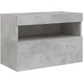 vidaXL Väggmonterad tv-bänk LED betonggrå 60x30x40 cm