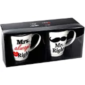 24hShop Porslinsmugg - Mr Right & Mrs Always Right