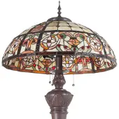 Clayre & Eef Golvlampa LINDSAY, Multifärgad, Vardagsrum / matsal, Glas, Tiffany, Golvlampa