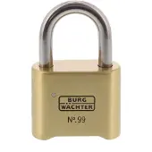 Burg wachter No. 99 Ni 50 SB Hänglås Mässing Kombination